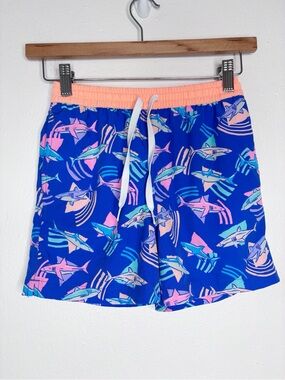 Chubbies Shark Print Pull On Swim Trunks Size Small 8/9 EUC
